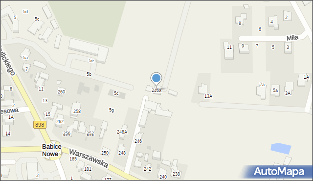 Babice Nowe, Warszawska, 246a, mapa Babice Nowe