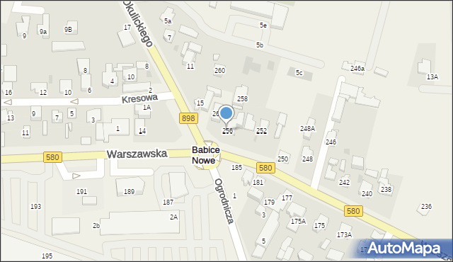Babice Nowe, Warszawska, 256, mapa Babice Nowe