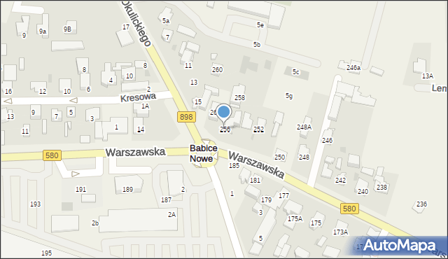 Babice Nowe, Warszawska, 256, mapa Babice Nowe
