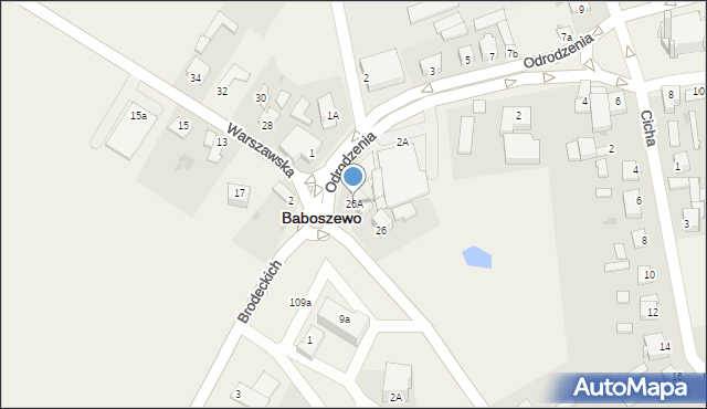 Baboszewo, Warszawska, 26A, mapa Baboszewo