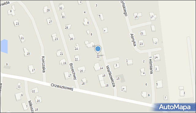 Barczewo, Wańkowicza Melchiora, 12, mapa Barczewo