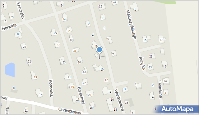 Barczewo, Wańkowicza Melchiora, 8, mapa Barczewo