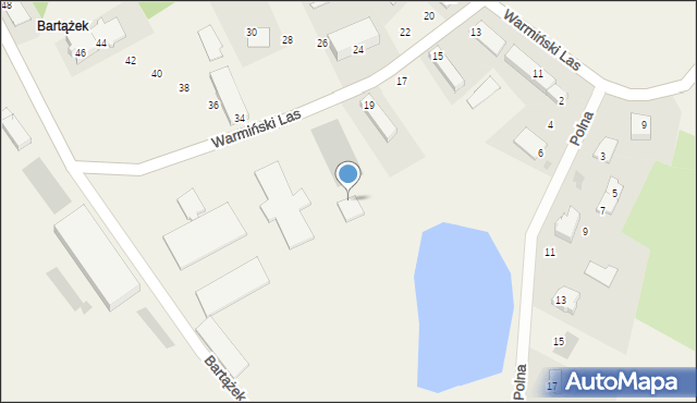 Bartążek, Warmiński Las, 21, mapa Bartążek