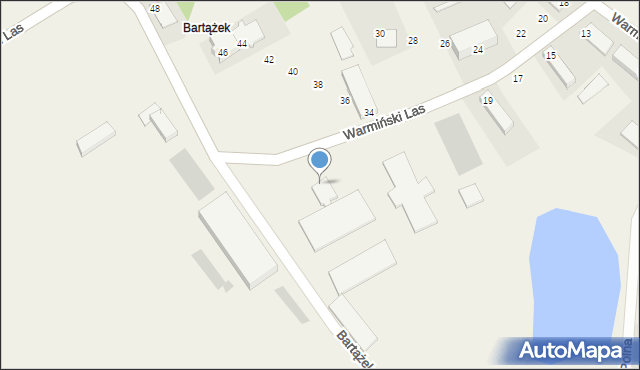 Bartążek, Warmiński Las, 25, mapa Bartążek