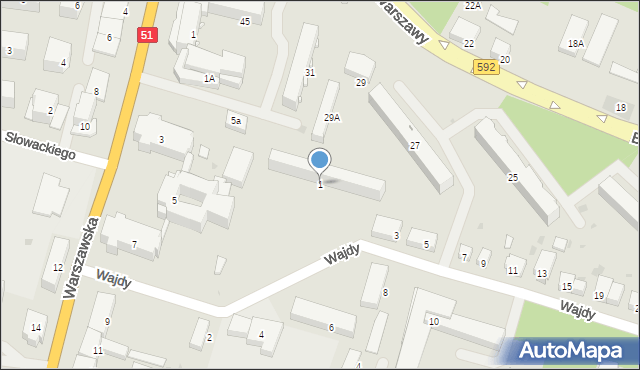 Bartoszyce, Wajdy Andrzeja Witolda, 1, mapa Bartoszyce