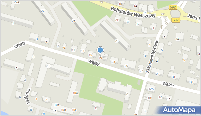 Bartoszyce, Wajdy Andrzeja Witolda, 19, mapa Bartoszyce
