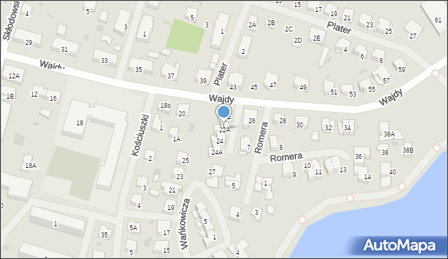 Bartoszyce, Wajdy Andrzeja Witolda, 22A, mapa Bartoszyce