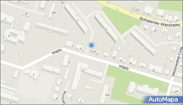 Bartoszyce, Wajdy Andrzeja Witolda, 7, mapa Bartoszyce