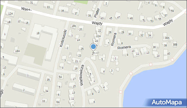 Bartoszyce, Wańkowicza, 27, mapa Bartoszyce