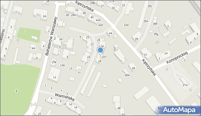 Bartoszyce, Warmińska, 20, mapa Bartoszyce