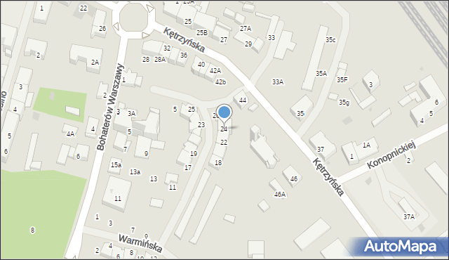 Bartoszyce, Warmińska, 24, mapa Bartoszyce