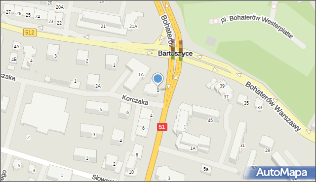 Bartoszyce, Warszawska, 2, mapa Bartoszyce