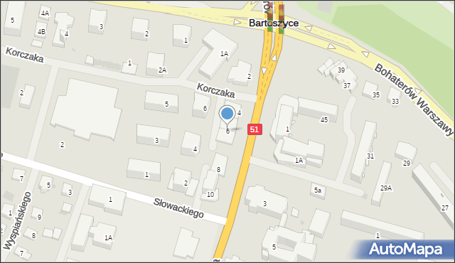Bartoszyce, Warszawska, 6, mapa Bartoszyce