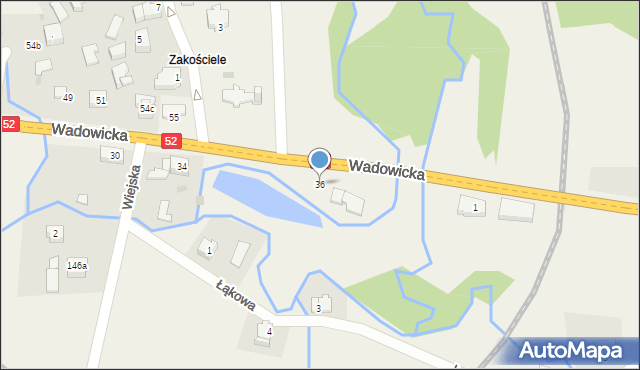 Barwałd Dolny, Wadowicka, 36, mapa Barwałd Dolny