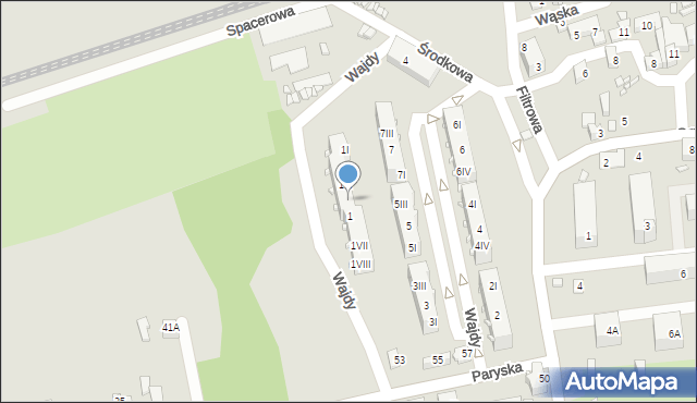 Będzin, Wajdy Andrzeja, 1IV, mapa Będzin