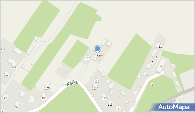 Bełżec, Wąska, 109, mapa Bełżec