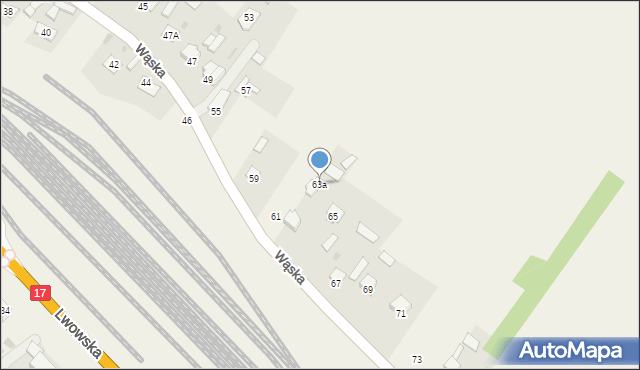 Bełżec, Wąska, 63a, mapa Bełżec