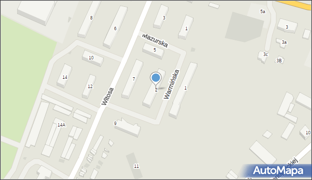 Biała Piska, Warmińska, 2, mapa Biała Piska