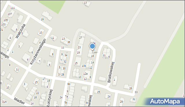 Biała Podlaska, Walewskiej Anieli, 18, mapa Białej Podlaskiej