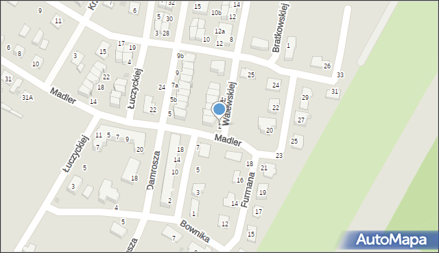 Biała Podlaska, Walewskiej Anieli, 2, mapa Białej Podlaskiej