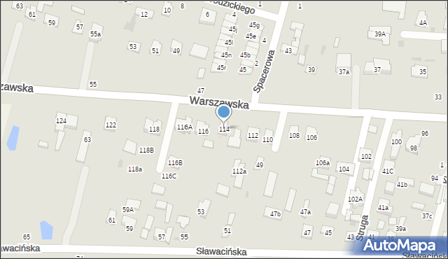 Biała Podlaska, Warszawska, 114, mapa Białej Podlaskiej