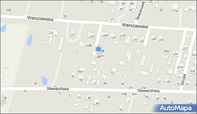 Biała Podlaska, Warszawska, 116C, mapa Białej Podlaskiej