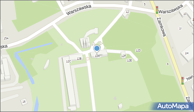 Biała Podlaska, Warszawska, 12A, mapa Białej Podlaskiej