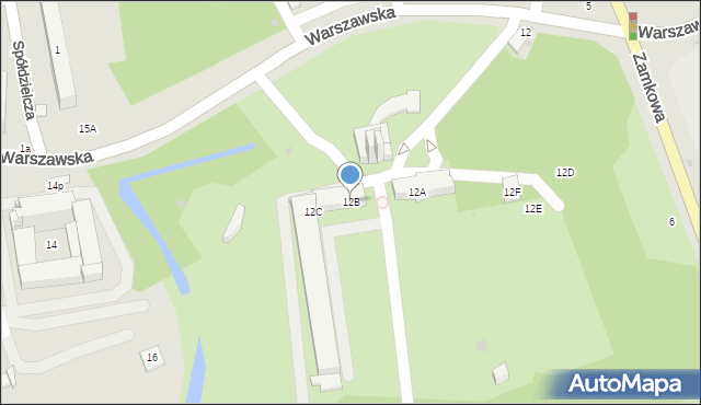 Biała Podlaska, Warszawska, 12B, mapa Białej Podlaskiej