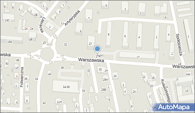 Biała Podlaska, Warszawska, 17A, mapa Białej Podlaskiej