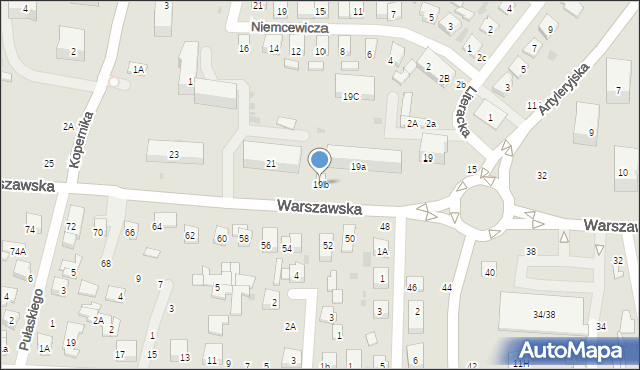 Biała Podlaska, Warszawska, 19b, mapa Białej Podlaskiej