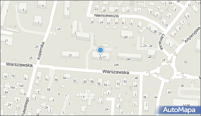 Biała Podlaska, Warszawska, 21, mapa Białej Podlaskiej