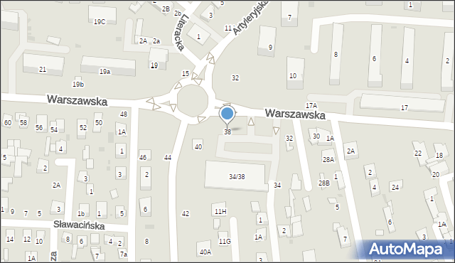 Biała Podlaska, Warszawska, 38, mapa Białej Podlaskiej