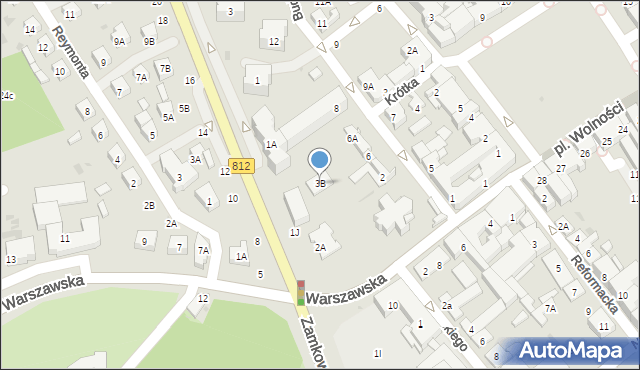 Biała Podlaska, Warszawska, 3B, mapa Białej Podlaskiej