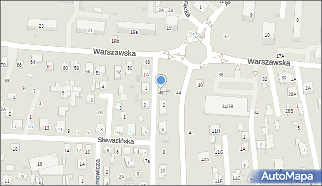 Biała Podlaska, Warszawska, 46, mapa Białej Podlaskiej