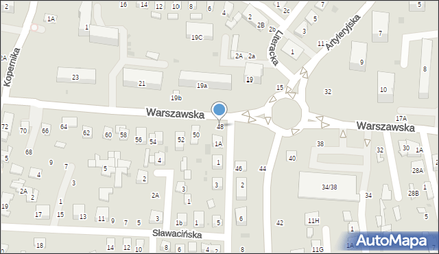 Biała Podlaska, Warszawska, 48, mapa Białej Podlaskiej