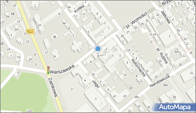 Biała Podlaska, Warszawska, 6, mapa Białej Podlaskiej