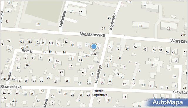 Biała Podlaska, Warszawska, 74A, mapa Białej Podlaskiej