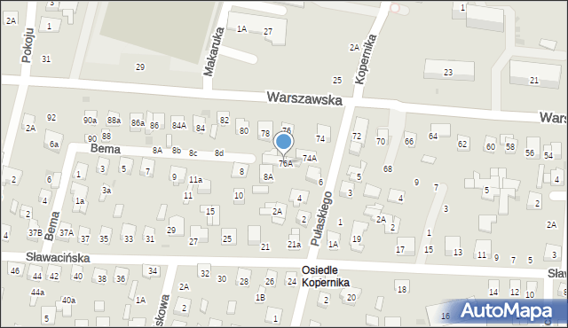 Biała Podlaska, Warszawska, 76A, mapa Białej Podlaskiej