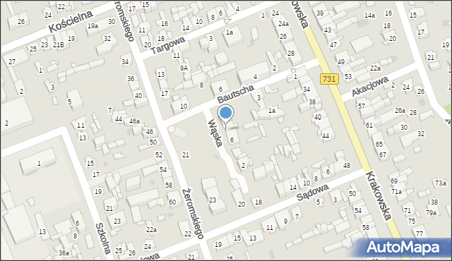 Białobrzegi, Wąska, 8a, mapa Białobrzegi