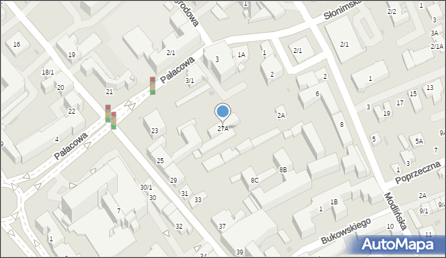 Białystok, Warszawska, 27A, mapa Białegostoku