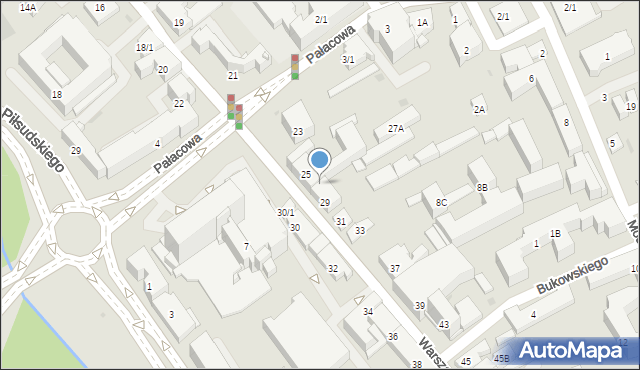 Białystok, Warszawska, 27C, mapa Białegostoku