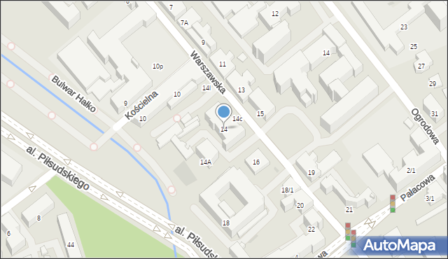 Białystok, Warszawska, 14, mapa Białegostoku