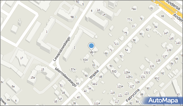 Białystok, Wąska, 65, mapa Białegostoku