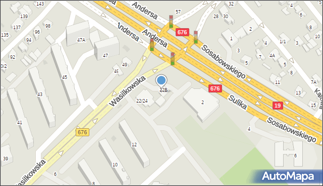 Białystok, Wasilkowska, 22C, mapa Białegostoku