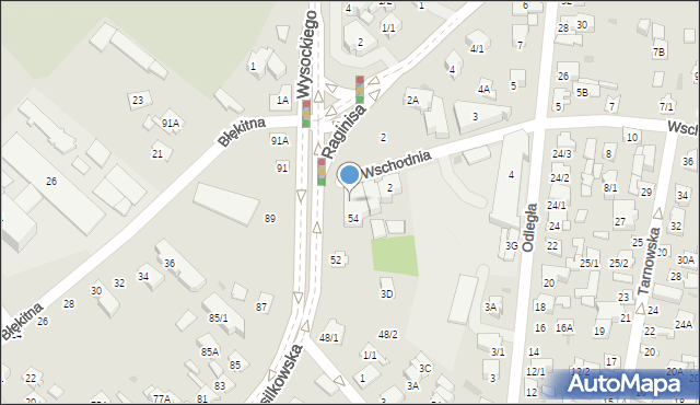 Białystok, Wasilkowska, 54A, mapa Białegostoku