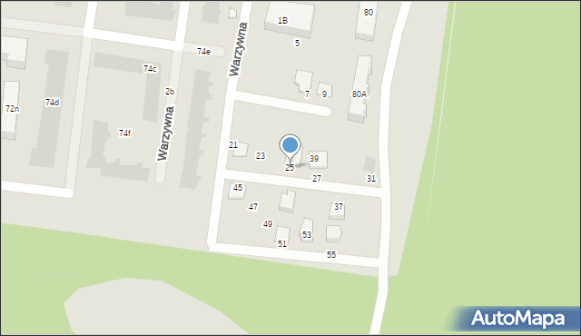 Białystok, Warzywna, 25, mapa Białegostoku