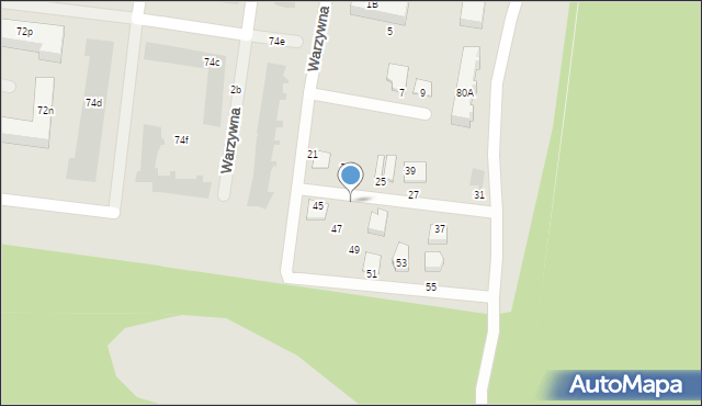 Białystok, Warzywna, 43, mapa Białegostoku