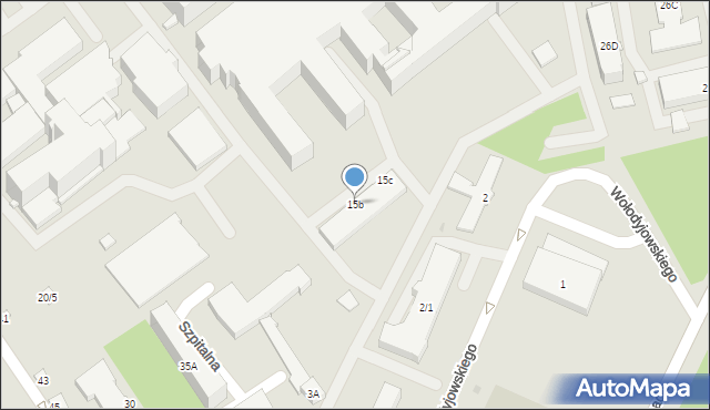 Białystok, Waszyngtona Jerzego, 15b, mapa Białegostoku