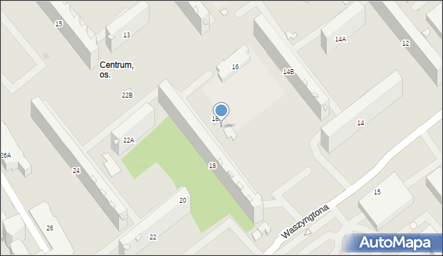 Białystok, Waszyngtona Jerzego, 18B, mapa Białegostoku