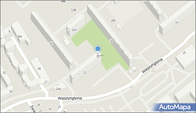 Białystok, Waszyngtona Jerzego, 20, mapa Białegostoku